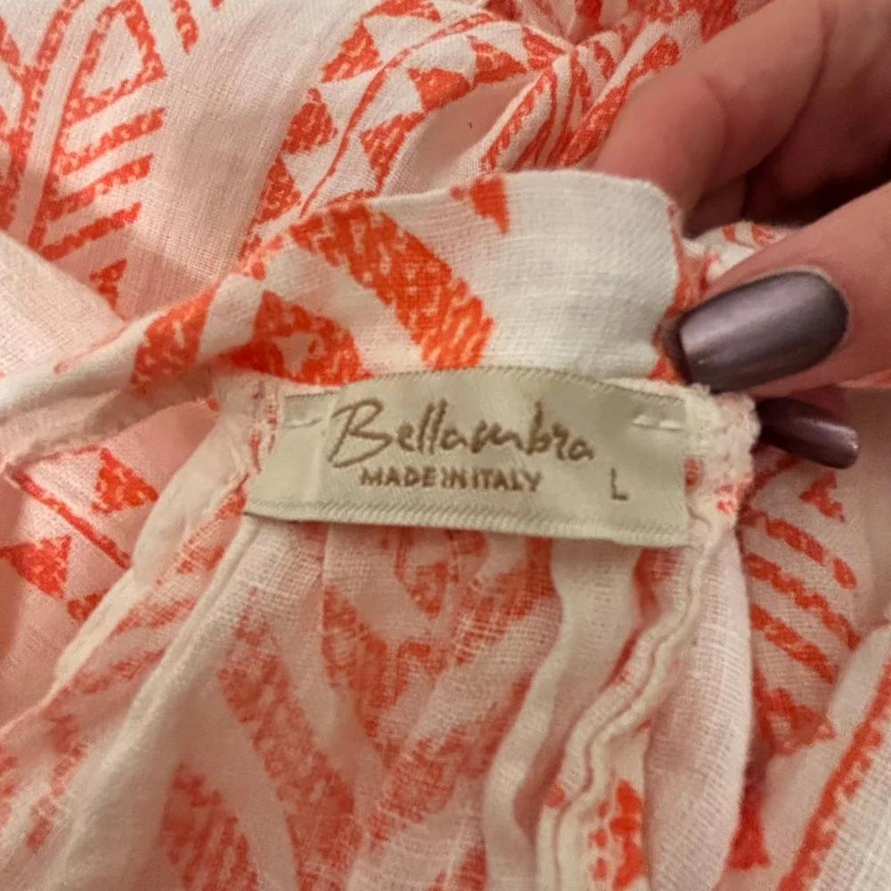 Made in Italy Bellambra Linen Halter Dress L Aztec design, vacation dress - Picture 6 of 8